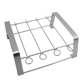 Support &agrave; brochettes en acier inoxydable avec 4 brochettes