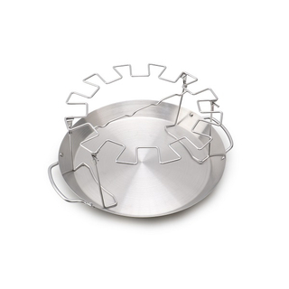 Support &agrave; pilons en acier inoxydable avec po&ecirc;le