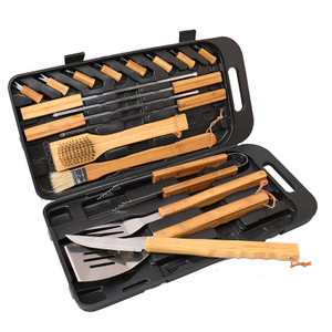 Outdoor Wooden Handle Bbq Set Tools